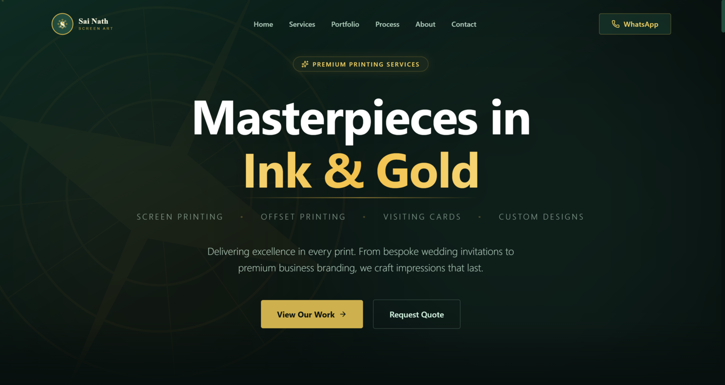 Sai Nath Screen Art - Business Website