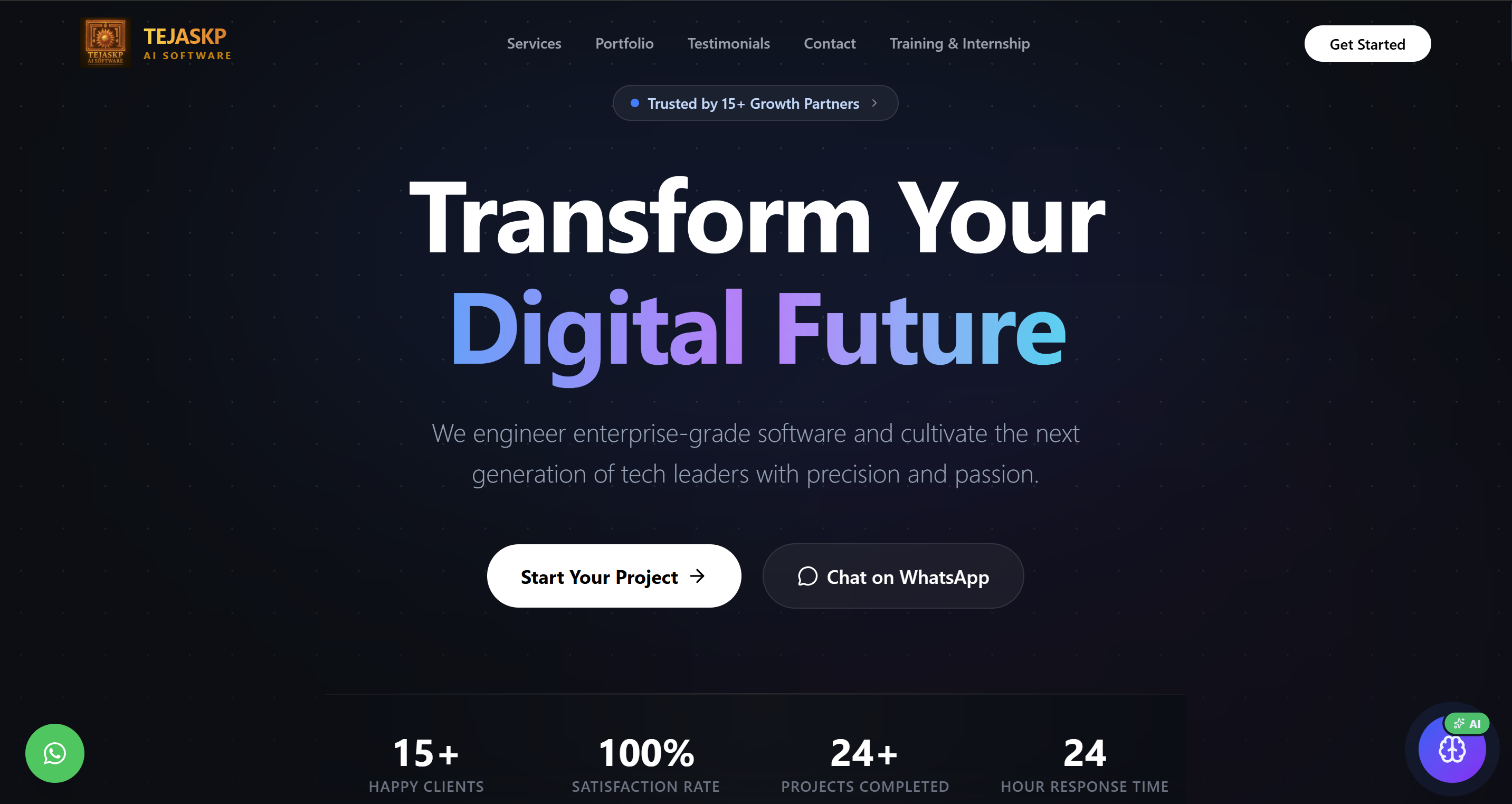 Tejaskp AI Software - Corporate Website
