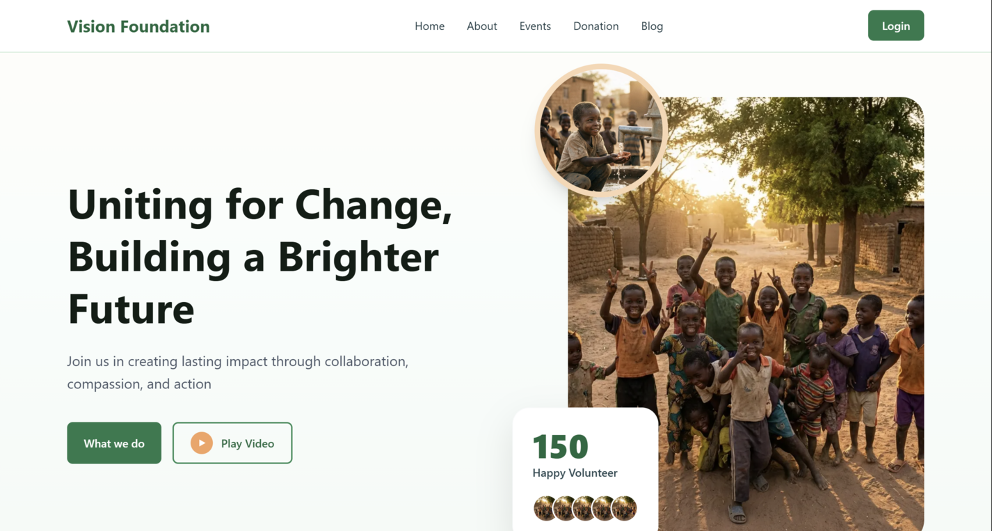Vision Foundation - NGO Platform